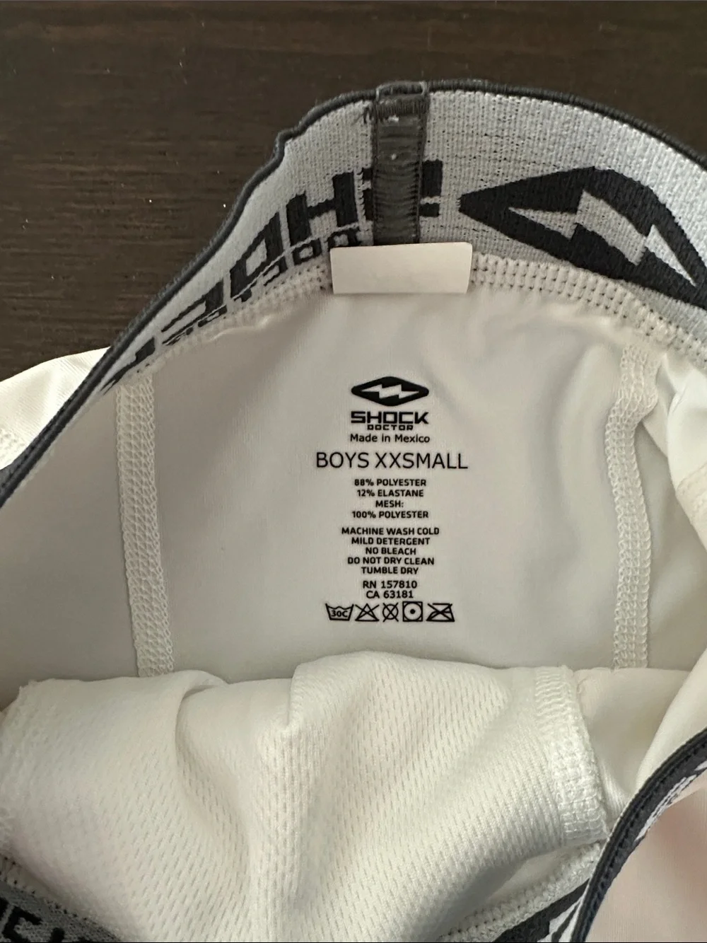 Shock Doctor Boys' White Compression Shorts with Cup Pocket